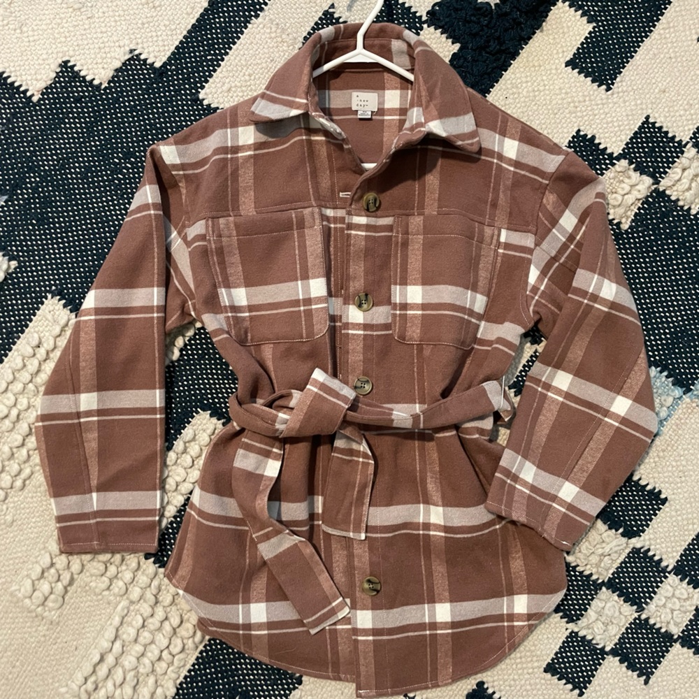 A new day taupe plaid outerwear XS